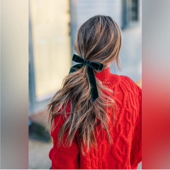 Pink Velvet Bow Hair Elastic - Picture 14 of 16